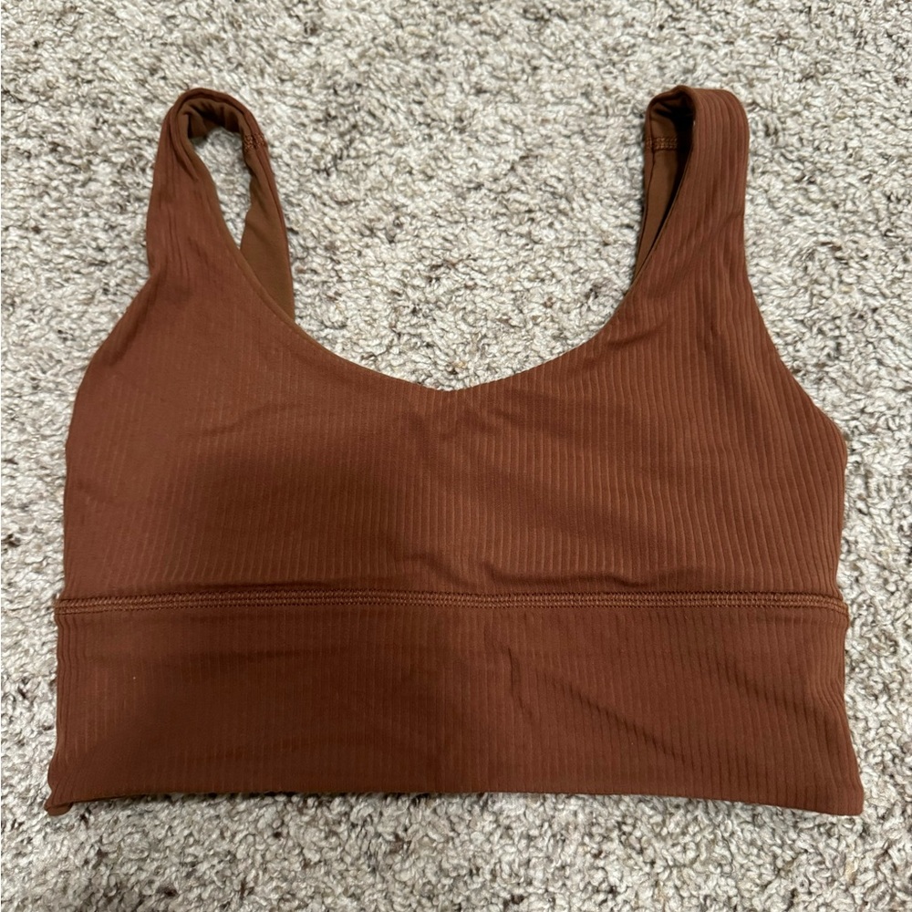Lululemon align reversible bra (ribbed) in roasted brown - size 4